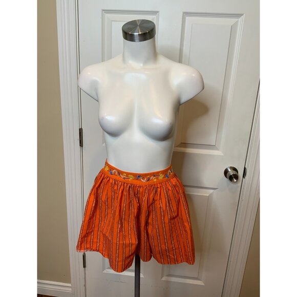 Caroline Constas Orange Teagen Embroidered Toile Culotte Shorts Striped, Size XS - Picture 2 of 8